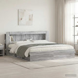 Headboard Cabinet with Storage Grey Sonoma Engineered Wood 8001306