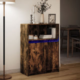 Sideboard with LED Smoked Oak 72x34x100 cm Engineered Wood 852163