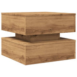 ZNTS Coffee Table with LED Lights Artisian Oak 50x50x40 cm 857717