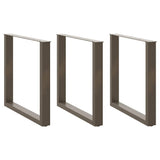 Dining Table Legs U-Shaped 3 pcs Natural Steel 80x cm Steel 4013207