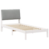 Bed frame White and light grey 100 x 200 cm Solid pine wood 878773