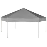 42111 Hexagonal Pop-Up Marquee with 6 Sidewalls Grey 3,6x3,1 m