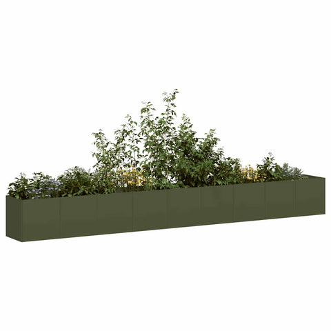 ZNTS Planter Olive Green 360x40x40 cm Cold-rolled Steel 860699