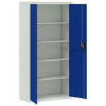 ZNTS File Cabinet Light Grey and Blue 90x40x180 cm Steel 339758