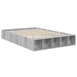 Bed Frame with Shelf Grey Sonoma 140 x 200 cm Engineered Wood 3408373