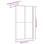 Walk-in Shower Wall with Clear ESG Glass Gold 118x195 cm 154949