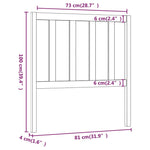 ZNTS Bed Headboard White 81x4x100 cm Solid Wood Pine 817716