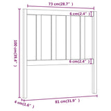 ZNTS Bed Headboard White 81x4x100 cm Solid Wood Pine 817716