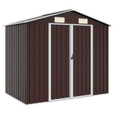 Garden Shed Brown 205x129x183 cm Galvanised Steel 46300