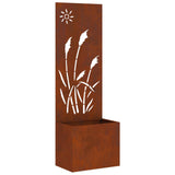 Garden Privacy Screen Rusty 50 x 32 x 150 cm Weathering steel 876433
