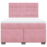 Box Spring Bed with Mattress Pink 140x190 cm Velvet 3290911