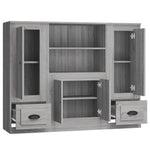 Highboards 3 pcs Smoked Oak Engineered Wood 3185317