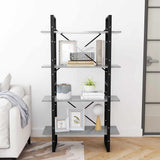 4-Tier Book Cabinet Concrete Grey 80x30x140 cm Engineered Wood 806461