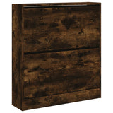 Shoe Cabinet Smoked Oak 80x21x87.5 cm Engineered Wood 839921