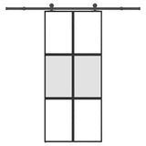 Sliding Door with Hardware Set 90x205 cm Tempered Glass&Aluminium 3332975