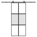 Sliding Door with Hardware Set 90x205 cm Tempered Glass&Aluminium 3332975