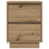 ZNTS Bedside Cabinet with LED Lights Artisan Oak 38x34x50 cm 861299