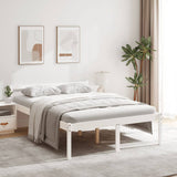 Bed Frame White Solid pine wood 120x200 cm Solid Wood Bed Frame 810610