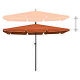 Garden Parasol with Pole 210x140 cm Terracotta 315548