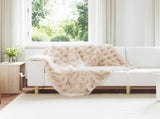 Anti-Slip Faux Rabbit Fur Blanket Olite Beige 130 x 150 cm 42021785