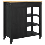Kitchen Trolley MONZA Black 84 x 40 x 88.5 cm Solid Pine Wood 42027042