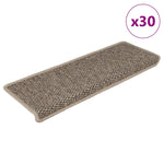 ZNTS Stair Mats Self-adhesive Sisal-Look 30 pcs 65x21x4 cm Dark Beige 3365890