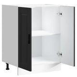 Kitchen Base Cabinet Porto Black Engineered Wood 853918