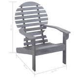Adirondack Chair Solid Acacia Wood Grey 46322