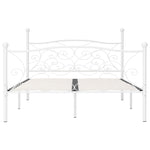 ZNTS Bed Frame without Mattress with Slatted Base White Metal 140x200 cm 284450