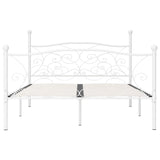 ZNTS Bed Frame without Mattress with Slatted Base White Metal 140x200 cm 284450