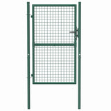 Fence Gate Steel 100x150 cm Green 145734