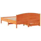 Bed Frame without Mattress Wax Brown 150x200 cm King Size Solid Wood Pine 3301826