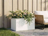 Garden Planter with LED White 40 x 60 x 40 cm Steel 8008142