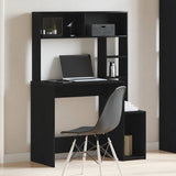 Desk with Shelves Black 100x45x140 cm Engineered Wood 860437