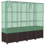 ZNTS Raised Bed with Greenhouse Cover Rattan Look 160x40x153 cm 4015803