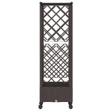 Raised Bed with Trellis and Roof Brown 122.5 x 40 x 127 cm PP 3423025