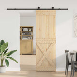Sliding Door NARVIK Natural and Black 70 x 210 cm 3445365