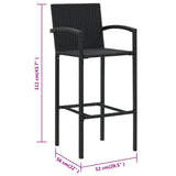 Bar Stools 4 pcs Black Poly Rattan 362584