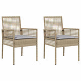 Garden Chair 2 pcs Beige 55 x 53 x 85 cm Poly Rattan 42003448
