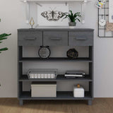 Console Table "HAMAR" Dark Grey 90x35x90 cm Solid Wood Pine 340466
