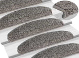 Stair Mats 15 pcs 65x21x4 cm Grey Half Round Large 133900