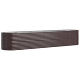 Garden Raised Bed Galvanised Steel 368x80x68 cm Brown 318965