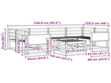 Outdoor Sofa Set 5 pcs Natural Solid Acacia Wood 3385025