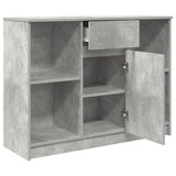 Sideboard with Drawer Concrete Grey 101x35x76 cm Engineered Wood 861565