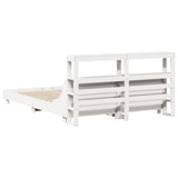 Bed Frame without Mattress White 140x190 cm Solid Wood Pine 3306433