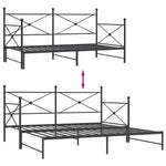 ZNTS Daybed with Trundle without Mattress Black 100x200 cm Steel 4104677