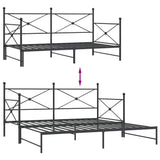Daybed with Trundle without Mattress Black 107x203 cm Steel 4104678