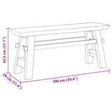 Bench Natural 100 x 29 x 43.5 cm Solid Teak Wood 42007498