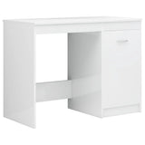 ZNTS Desk High Gloss White 140x50x76 cm Engineered Wood 3054786