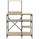 Baker's Rack Sonoma Oak 90x40x132 cm Engineered Wood and Metal 845417